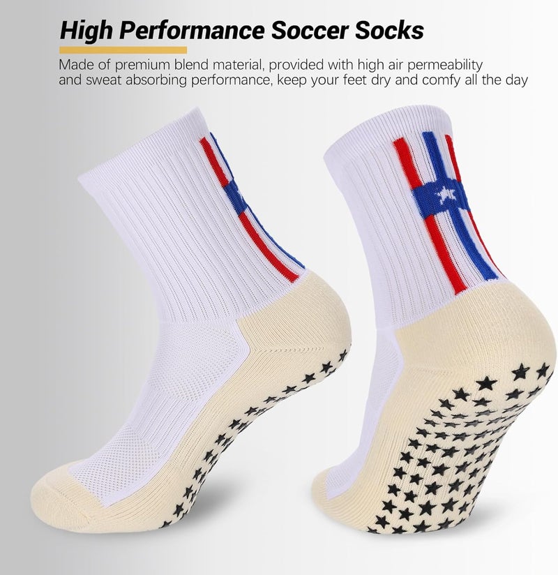 Ultrafun 3/5 Pairs Soccer Socks with Grip Pads Non Slip Football Basketball Sports Socks for Men Women - Image 5